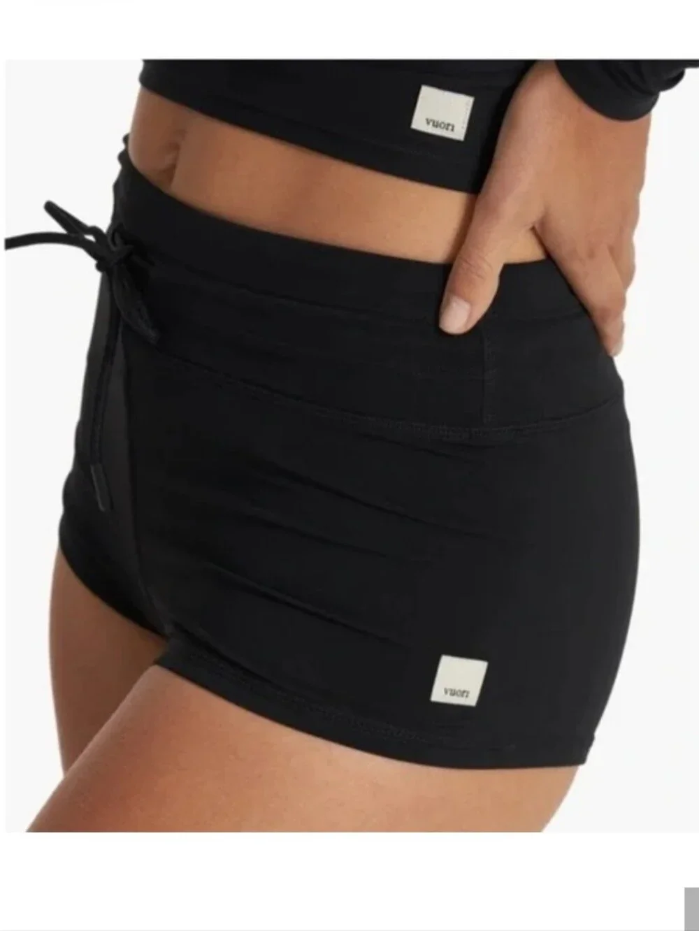 NWT Vuori Dune Black High Waist Shorty